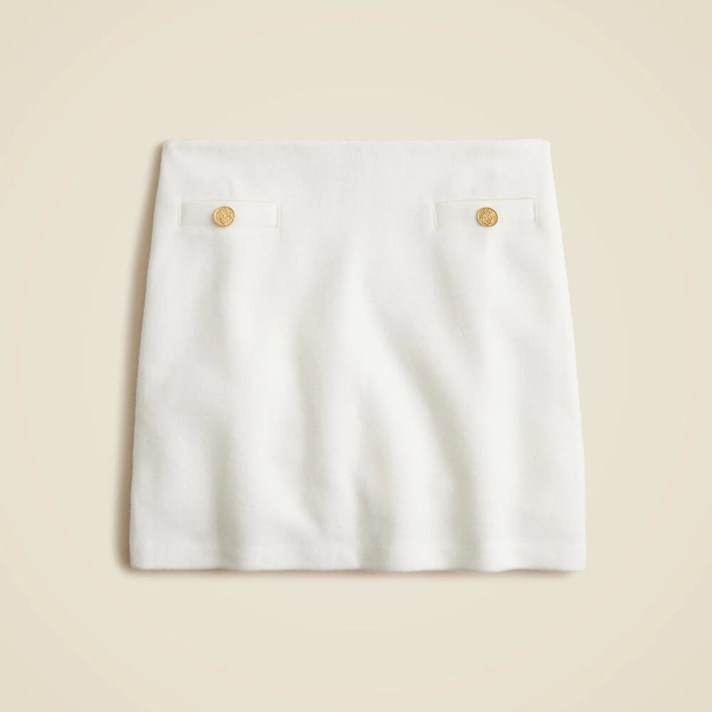 J.Crew Textured Warm Blend Preppy Mini Skirt Ivory Size XL NWT